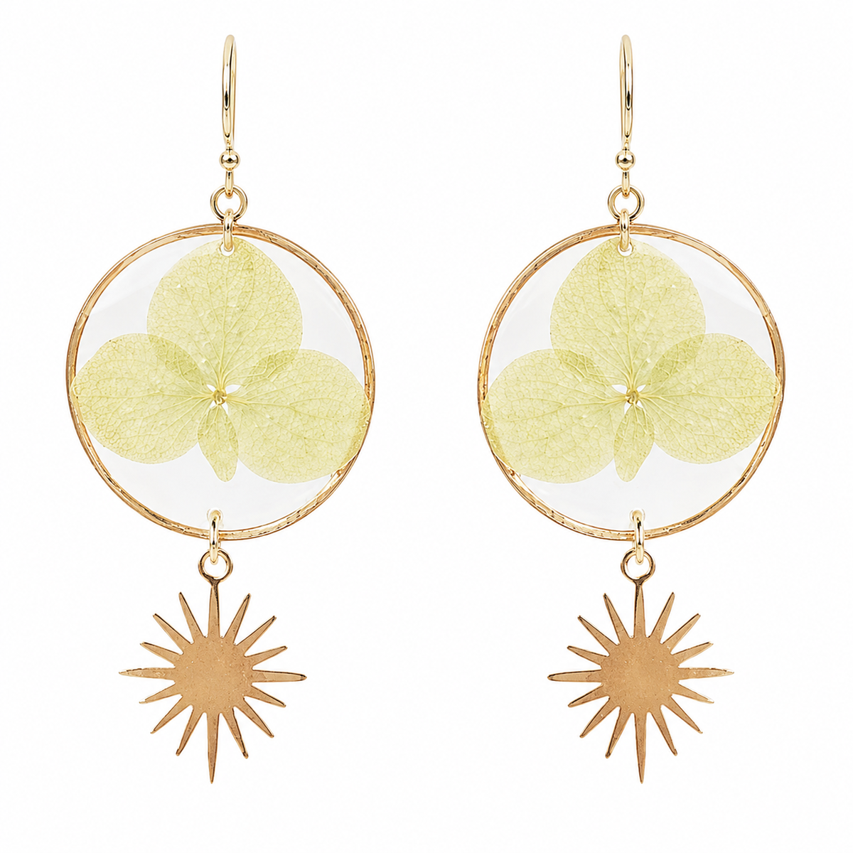 Pressed Flower Sunburst Earrings