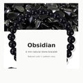 Obsidian 6mm natural stone stretch bracelet
