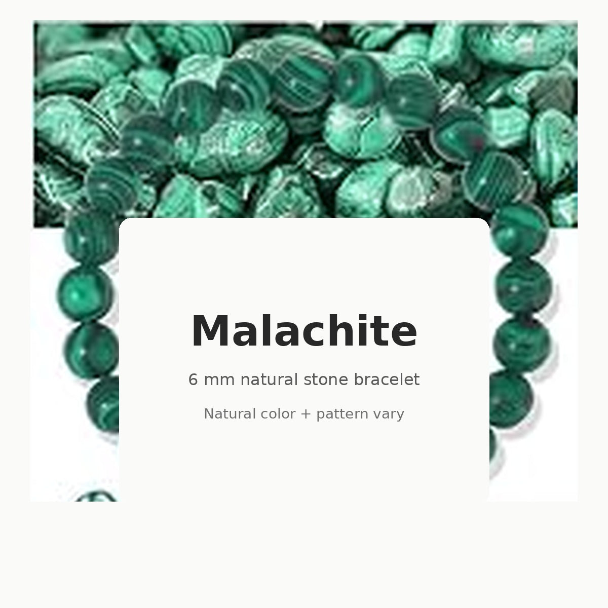 Malachite 6mm natural stone stretch bracelet