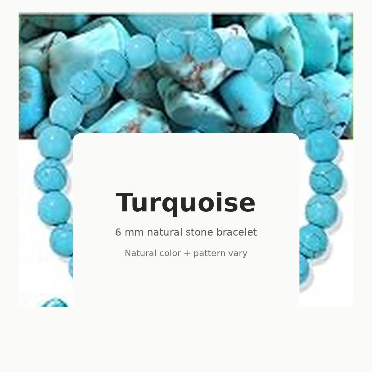 Turquoise 6mm natural stone stretch bracelet
