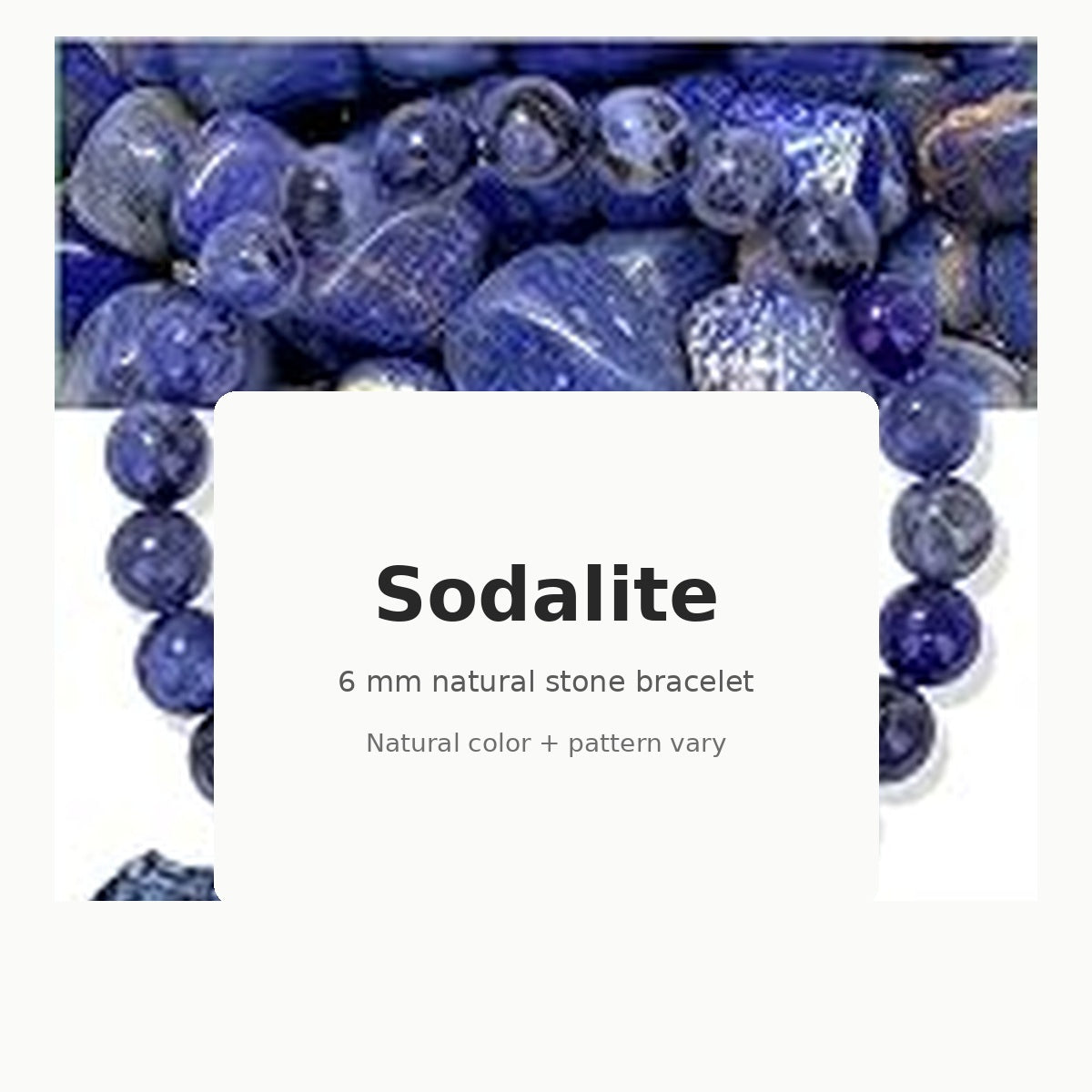 Sodalite 6mm natural stone stretch bracelet