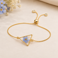 Single Bloom Forget-Me-Not Triangle Bracelet