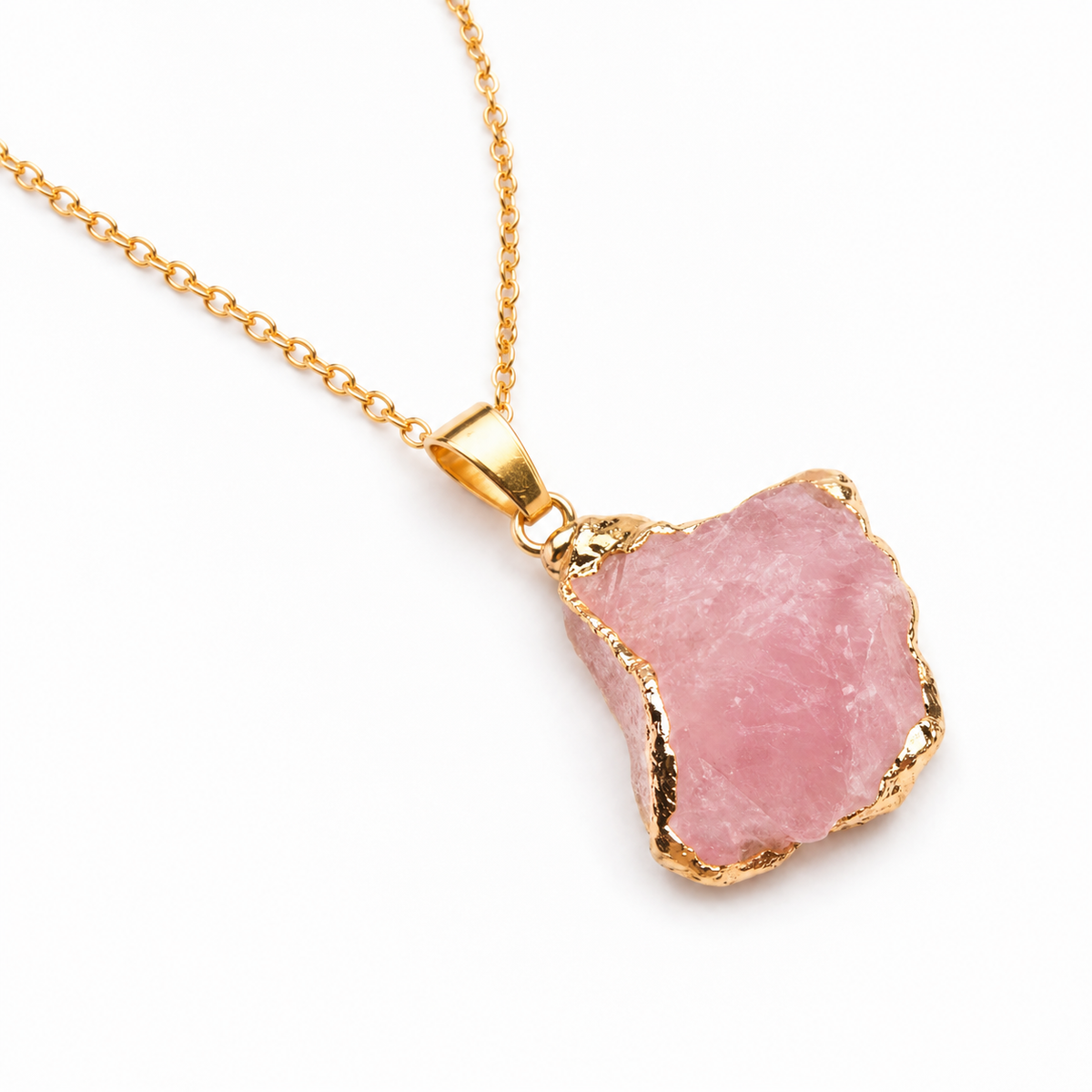 Large Raw Stone Pendant Necklace
