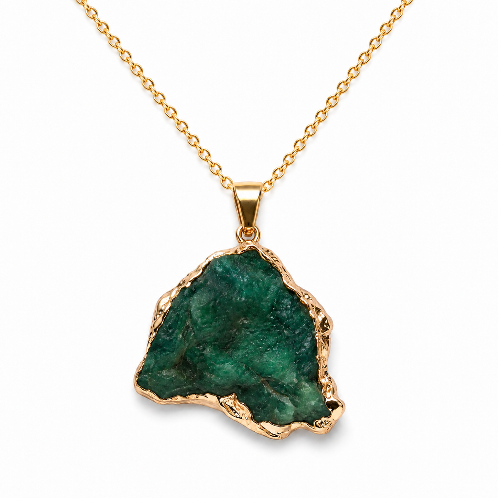 Large Raw Stone Pendant Necklace