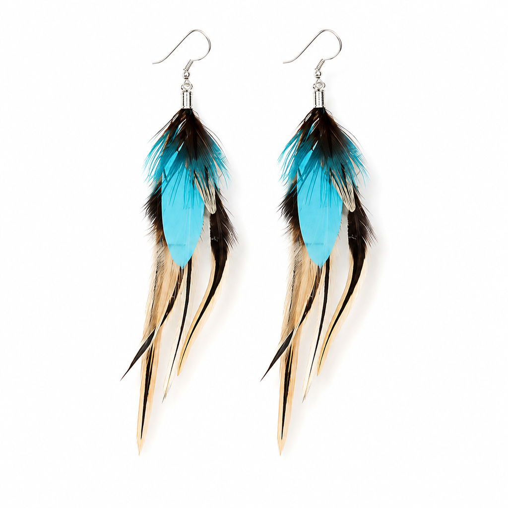 Open Waters Turquoise Feather Earrings