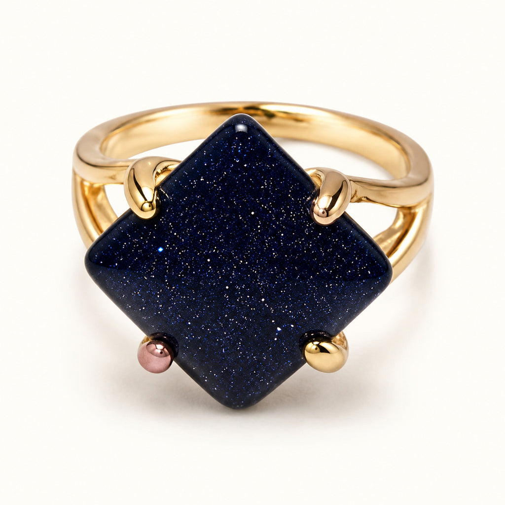 Blue Sandstone Stone Ring