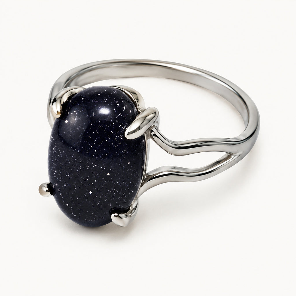 Blue Sandstone Stone Ring