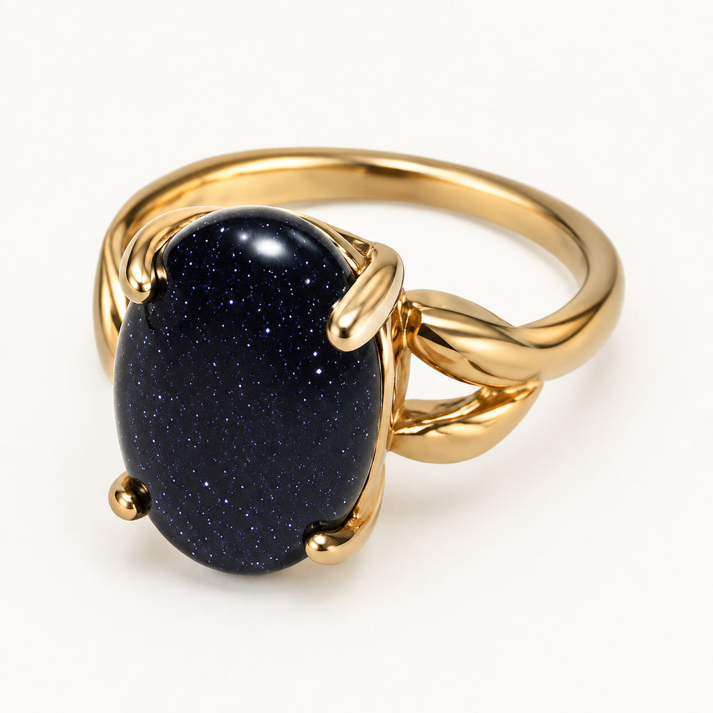Blue Sandstone Stone Ring