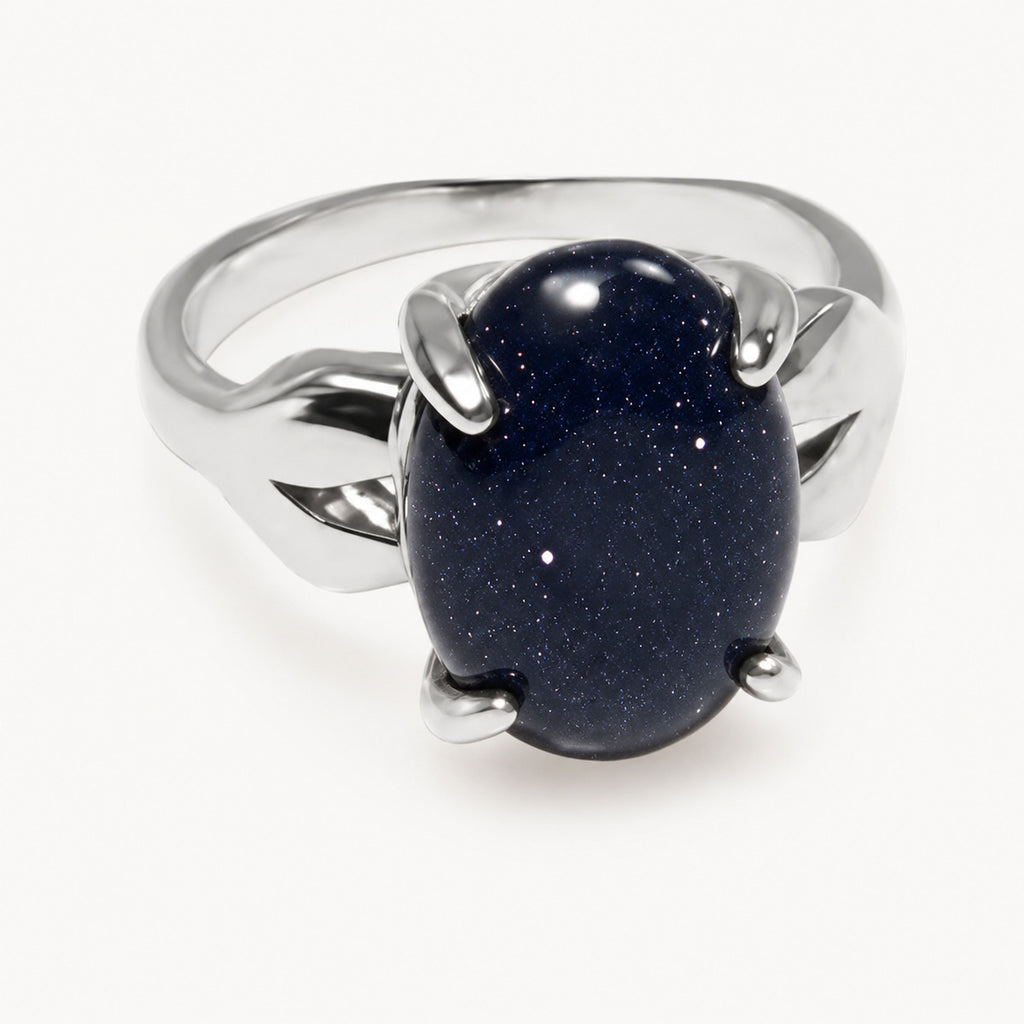 Blue Sandstone Stone Ring
