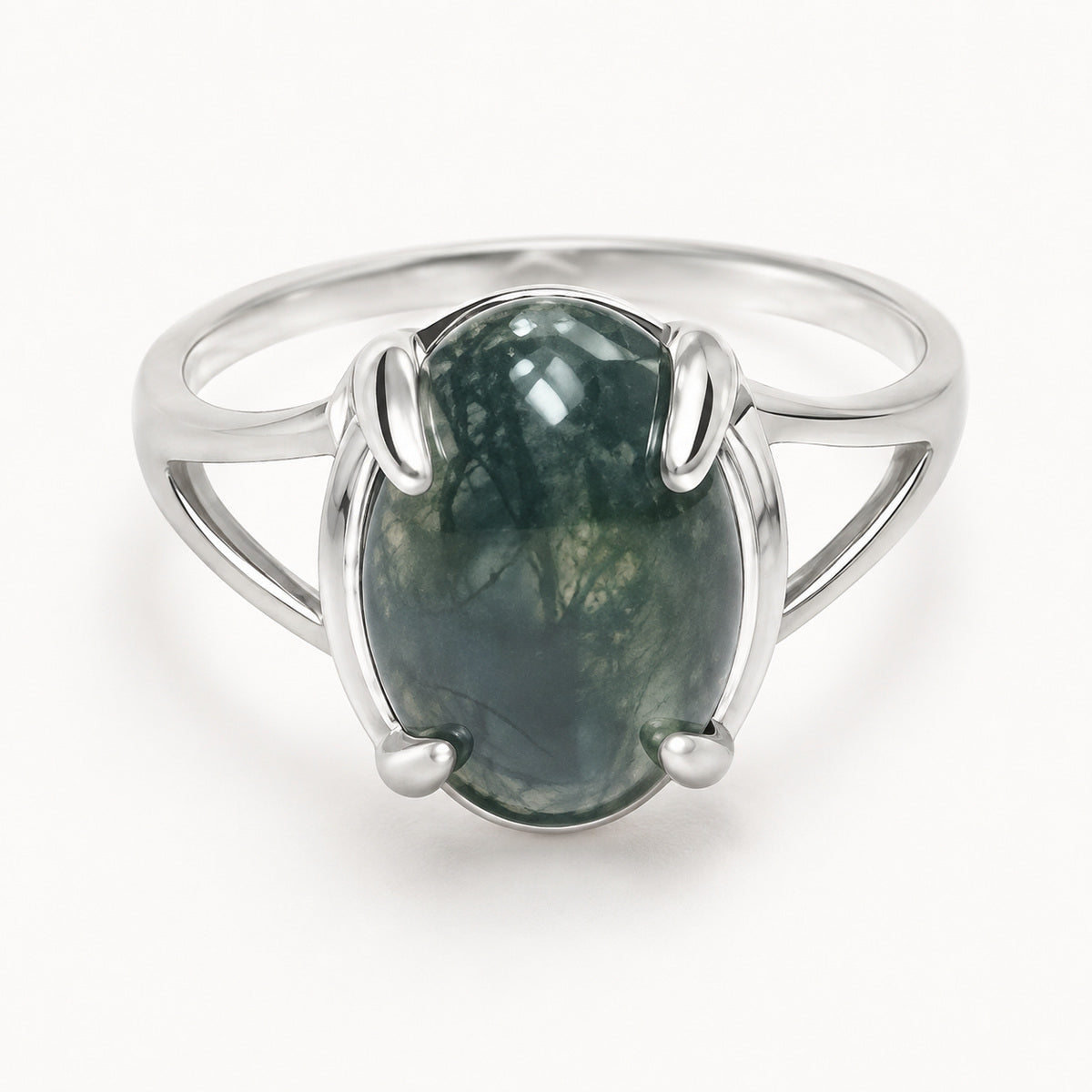 Moss Agate Stone Ring