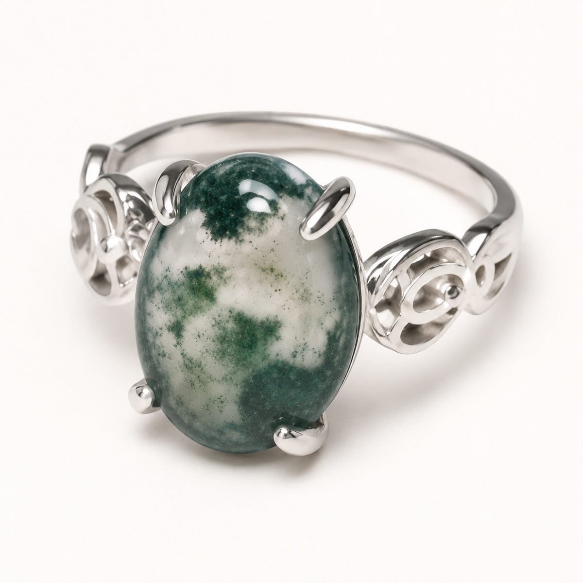 Moss Agate Stone Ring