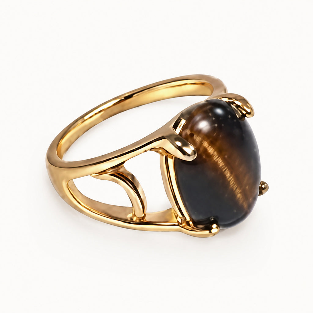 Tiger's Eye Stone Ring