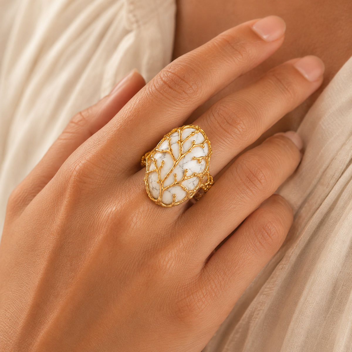 Citrine Root Oval Ring