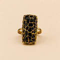 Obsidian Root Rectangle Ring