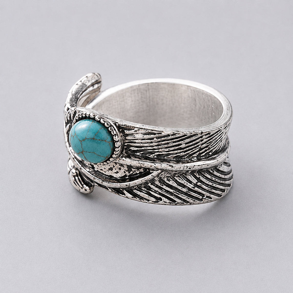 Moonlit Magic Feather Wrap Ring