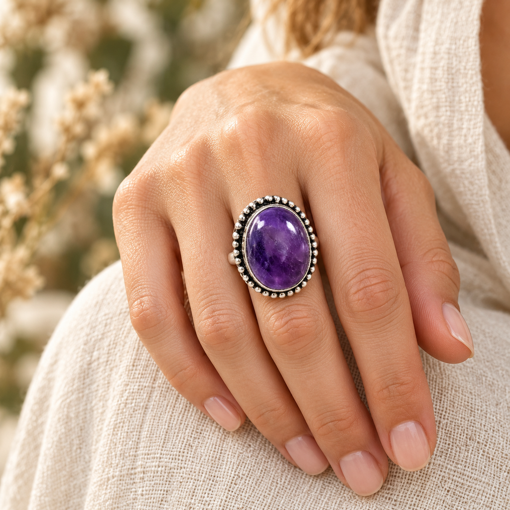 awakened knowing ring worn on a finger
