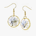 Blue Petal Remembrance Pressed Flower Earrings
