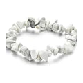 Howlite irregular stone chip stretch bracelet on a white background