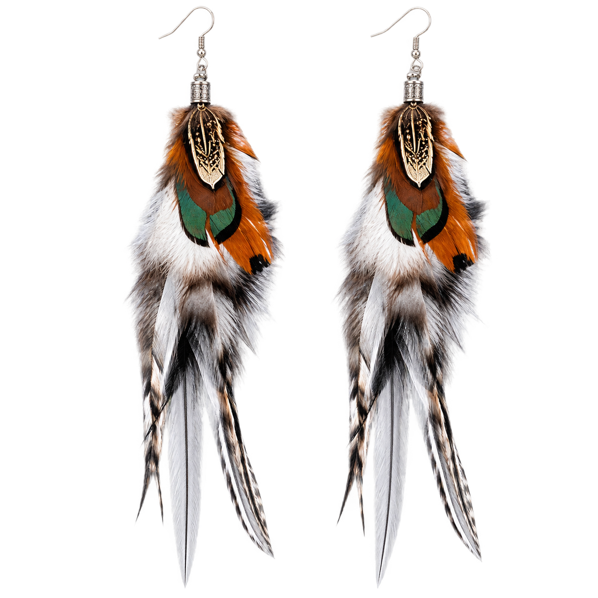 Earth & Sky Pheasant Feather Earrings