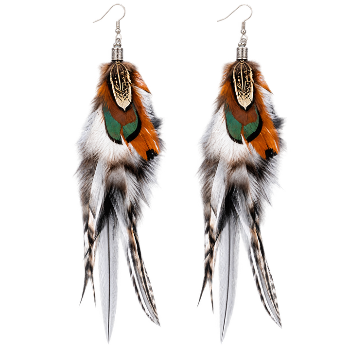 Earth & Sky Pheasant Feather Earrings