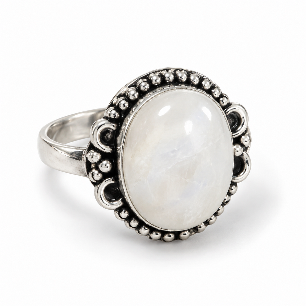 lunar whisper ring on white background