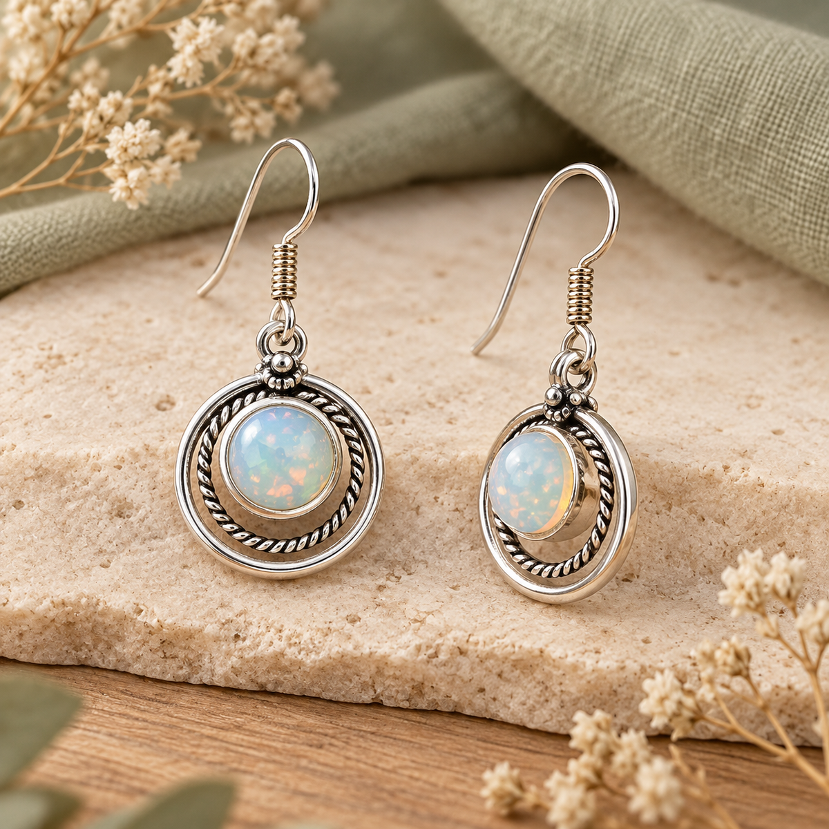 Opal Moonlit Orbit open-back earrings