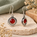 Red Agate Moonlit Orbit open-back earrings