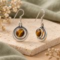 Tiger’s Eye Moonlit Orbit open-back earrings