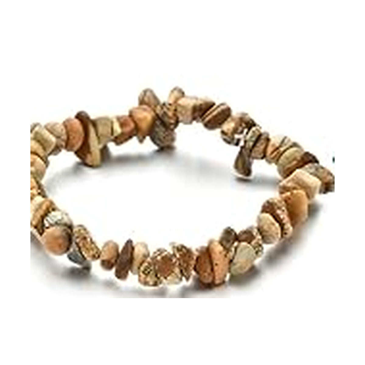 Picture Jasper irregular stone chip stretch bracelet on a white background