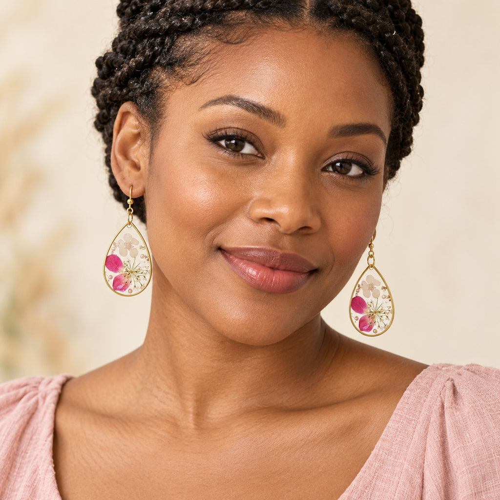 Rosewater Renewal Pressed Flower Earrings