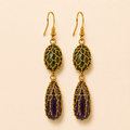 Double Stone Dangle Earrings