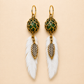 Feather Root Dangle Earrings
