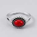 Crimson Howlite Rope Ring