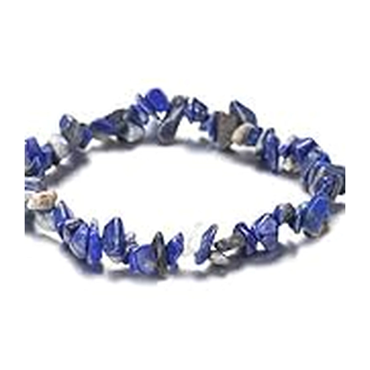 Sodalite irregular stone chip stretch bracelet on a white background