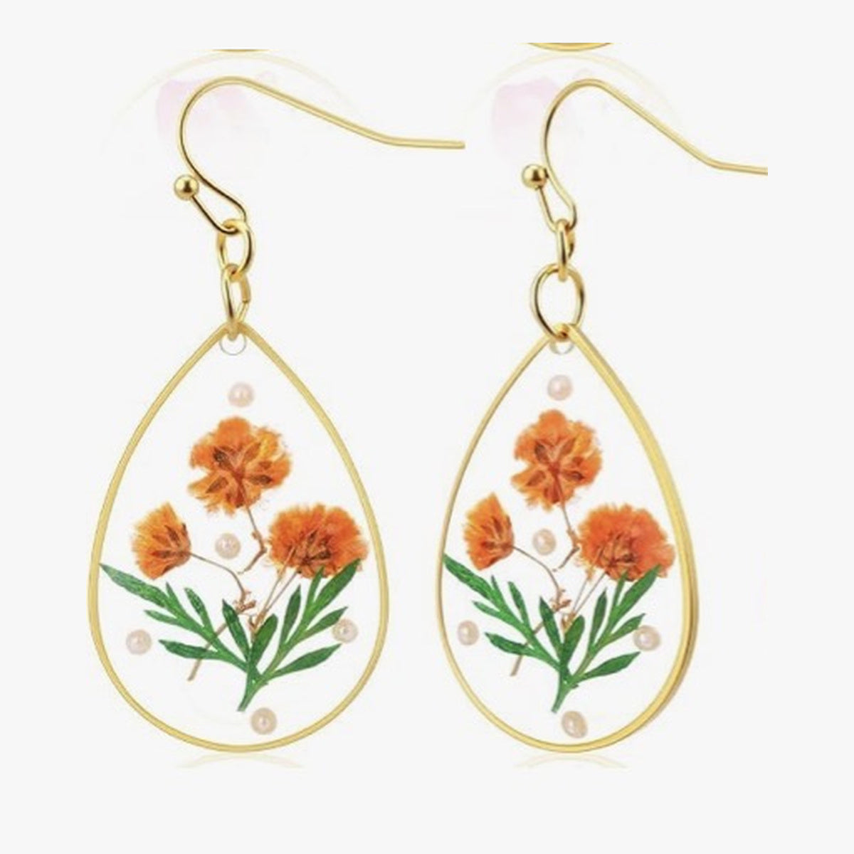 Sunset Bloom Courage Pressed Flower Earrings