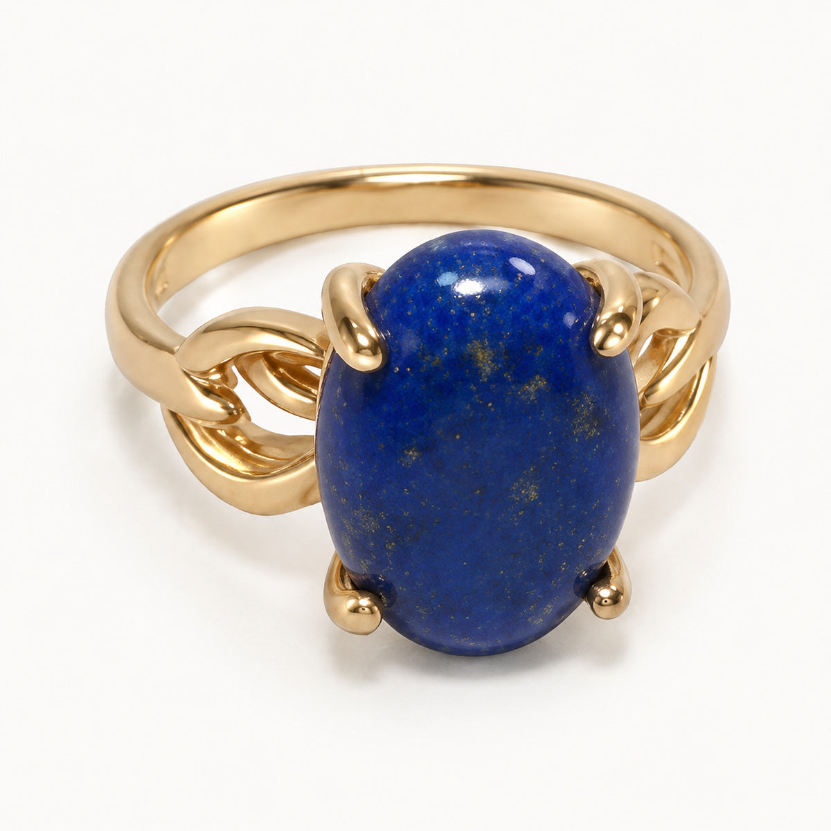 Example lapis lazuli oval stone ring; setting may vary