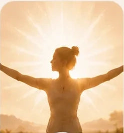 A person standing in bright warm sunlight