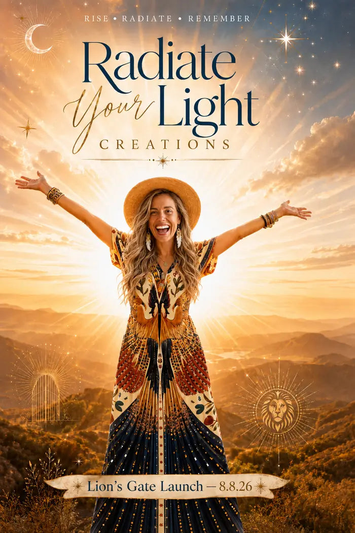 Radiate Your Light Creations Lion’s Gate launch artwork dated 8.8.26