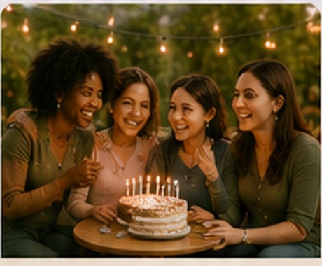 Friends celebrating together